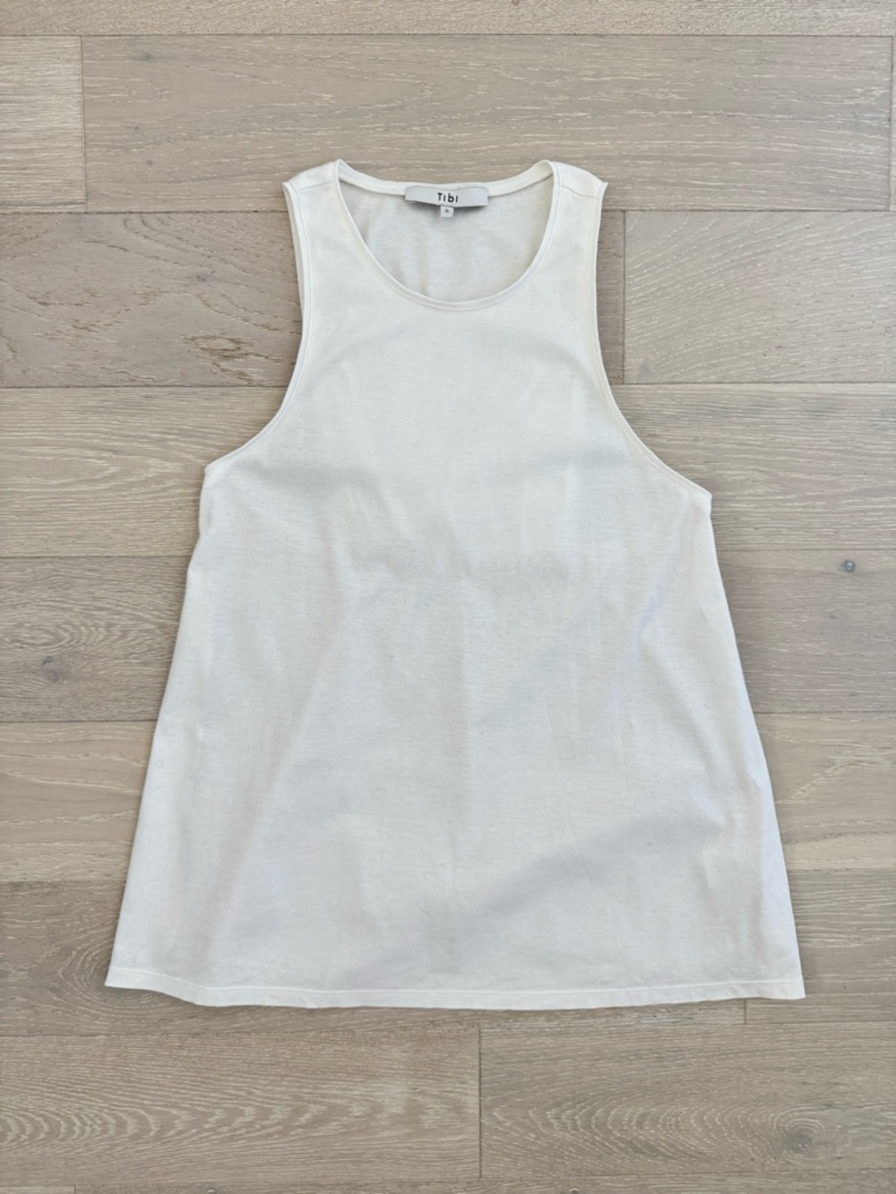 Tibi Cotton Tank Top with Lyocell Mesh Back - Size S